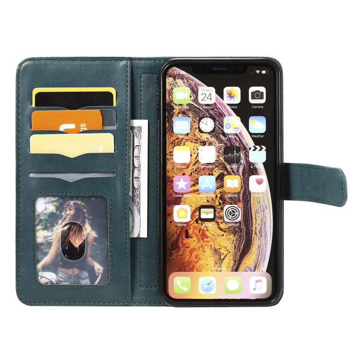 For iPhone XS Max Multifunctional Magnetic Copper Buckle Horizontal Flip Solid Color Leather Case with 10 Card Slots & Wallet & Holder & Photo Frame