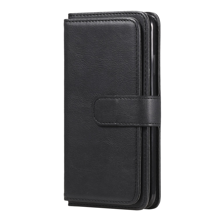 For iPhone XS Max Multifunctional Magnetic Copper Buckle Horizontal Flip Solid Color Leather Case with 10 Card Slots & Wallet & Holder & Photo Frame