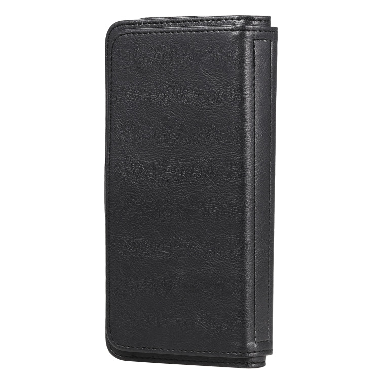 For iPhone XS Max Multifunctional Magnetic Copper Buckle Horizontal Flip Solid Color Leather Case with 10 Card Slots & Wallet & Holder & Photo Frame
