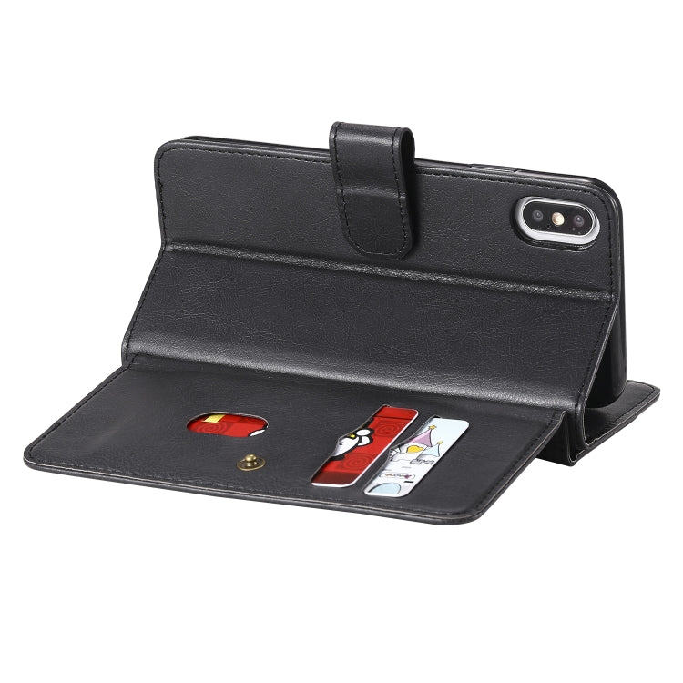 For iPhone XS Max Multifunctional Magnetic Copper Buckle Horizontal Flip Solid Color Leather Case with 10 Card Slots & Wallet & Holder & Photo Frame