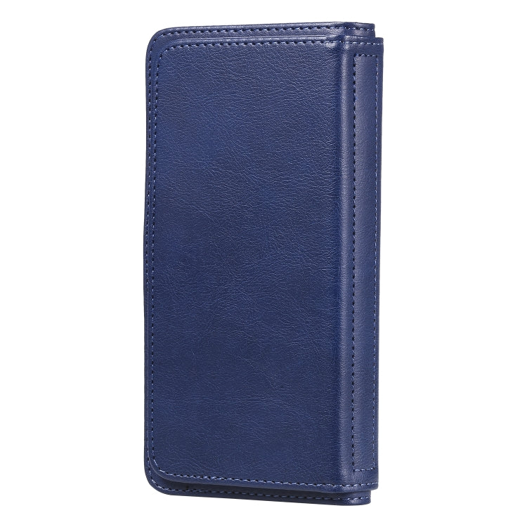 For iPhone XS Max Multifunctional Magnetic Copper Buckle Horizontal Flip Solid Color Leather Case with 10 Card Slots & Wallet & Holder & Photo Frame