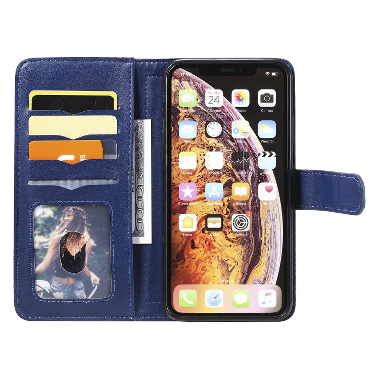 For iPhone XS Max Multifunctional Magnetic Copper Buckle Horizontal Flip Solid Color Leather Case with 10 Card Slots & Wallet & Holder & Photo Frame