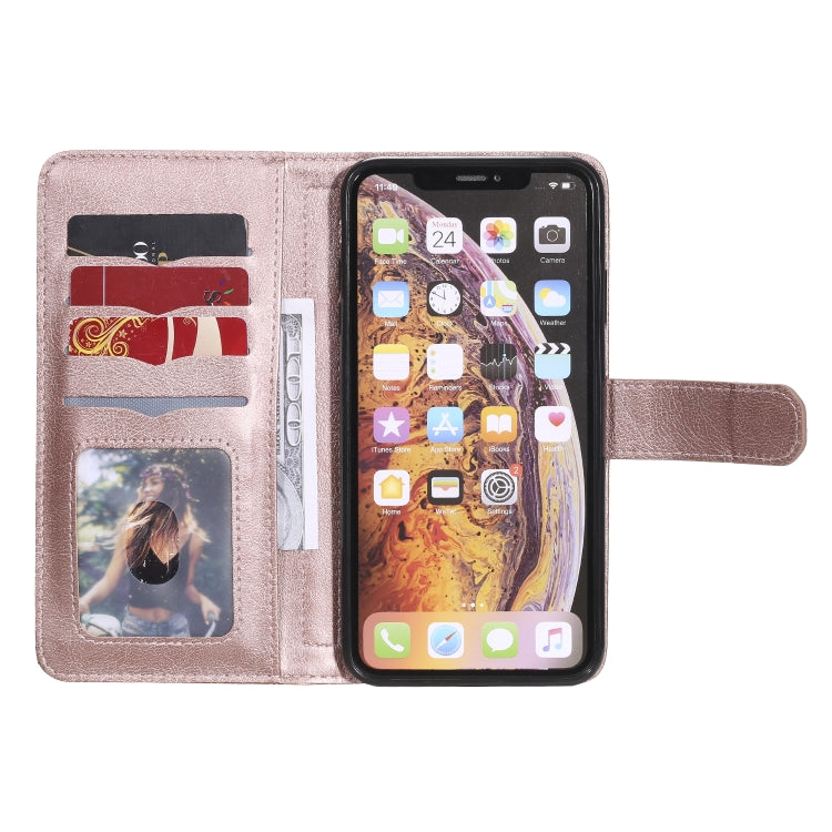 For iPhone XS Max Multifunctional Magnetic Copper Buckle Horizontal Flip Solid Color Leather Case with 10 Card Slots & Wallet & Holder & Photo Frame