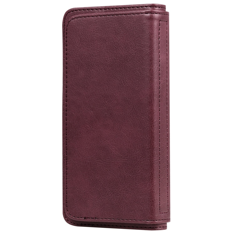 For iPhone 11 Pro Multifunctional Magnetic Copper Buckle Horizontal Flip Solid Color Leather Case with 10 Card Slots & Wallet & Holder & Photo Frame