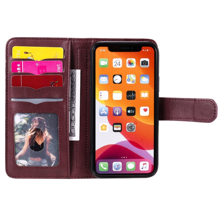For iPhone 11 Pro Multifunctional Magnetic Copper Buckle Horizontal Flip Solid Color Leather Case with 10 Card Slots & Wallet & Holder & Photo Frame