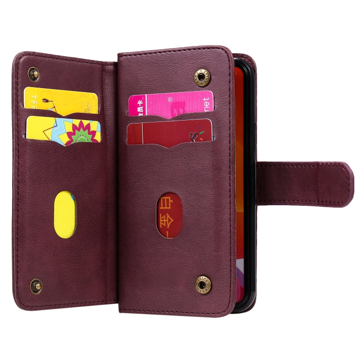 For iPhone 11 Pro Multifunctional Magnetic Copper Buckle Horizontal Flip Solid Color Leather Case with 10 Card Slots & Wallet & Holder & Photo Frame