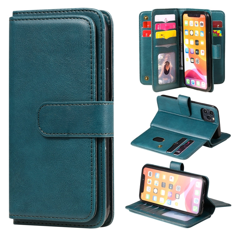 For iPhone 11 Pro Multifunctional Magnetic Copper Buckle Horizontal Flip Solid Color Leather Case with 10 Card Slots & Wallet & Holder & Photo Frame