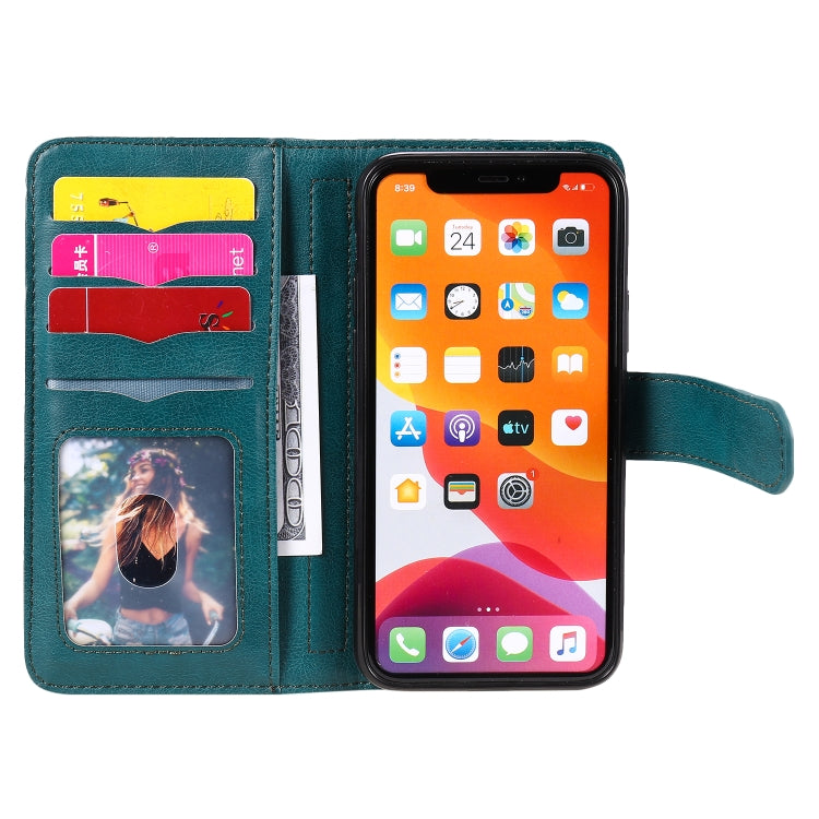 For iPhone 11 Pro Multifunctional Magnetic Copper Buckle Horizontal Flip Solid Color Leather Case with 10 Card Slots & Wallet & Holder & Photo Frame