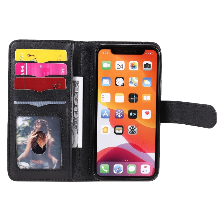 For iPhone 11 Pro Multifunctional Magnetic Copper Buckle Horizontal Flip Solid Color Leather Case with 10 Card Slots & Wallet & Holder & Photo Frame