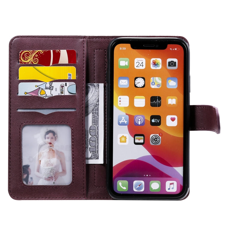 For iPhone 11 Multifunctional Magnetic Copper Buckle Horizontal Flip Solid Color Leather Case with 10 Card Slots & Wallet & Holder & Photo Frame