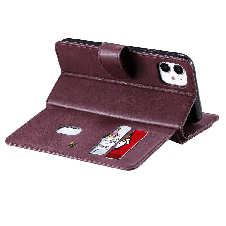 For iPhone 11 Multifunctional Magnetic Copper Buckle Horizontal Flip Solid Color Leather Case with 10 Card Slots & Wallet & Holder & Photo Frame