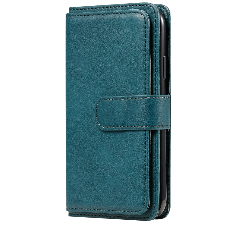 For iPhone 11 Multifunctional Magnetic Copper Buckle Horizontal Flip Solid Color Leather Case with 10 Card Slots & Wallet & Holder & Photo Frame