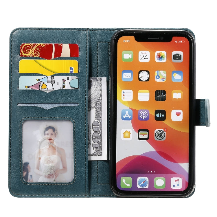 For iPhone 11 Multifunctional Magnetic Copper Buckle Horizontal Flip Solid Color Leather Case with 10 Card Slots & Wallet & Holder & Photo Frame