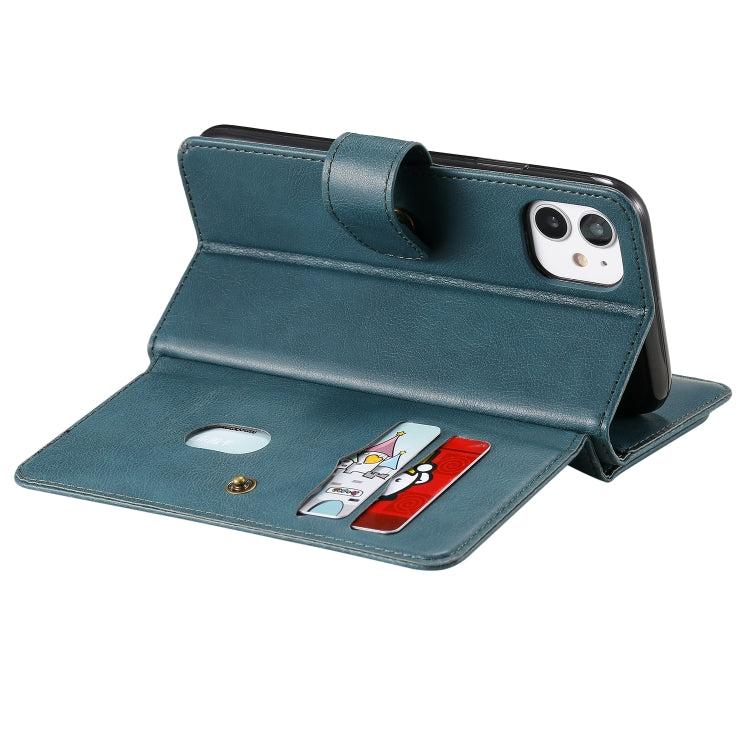 For iPhone 11 Multifunctional Magnetic Copper Buckle Horizontal Flip Solid Color Leather Case with 10 Card Slots & Wallet & Holder & Photo Frame