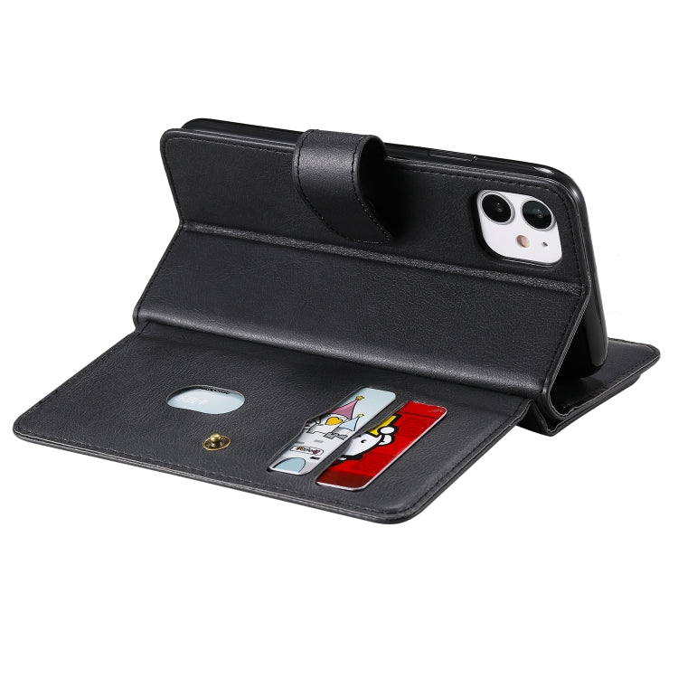 For iPhone 11 Multifunctional Magnetic Copper Buckle Horizontal Flip Solid Color Leather Case with 10 Card Slots & Wallet & Holder & Photo Frame