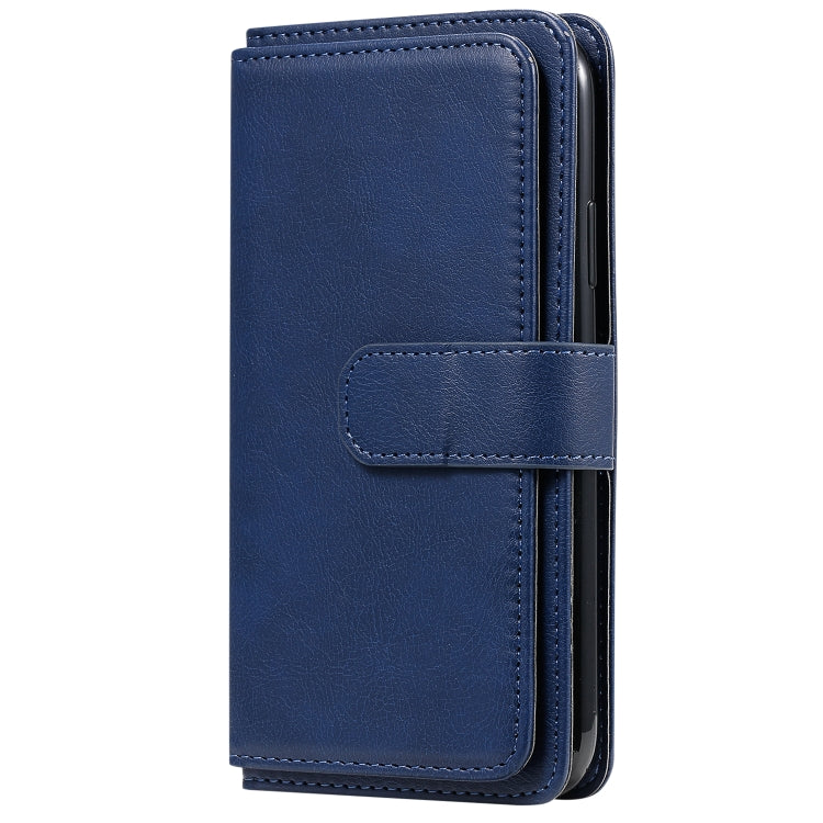 For iPhone 11 Multifunctional Magnetic Copper Buckle Horizontal Flip Solid Color Leather Case with 10 Card Slots & Wallet & Holder & Photo Frame