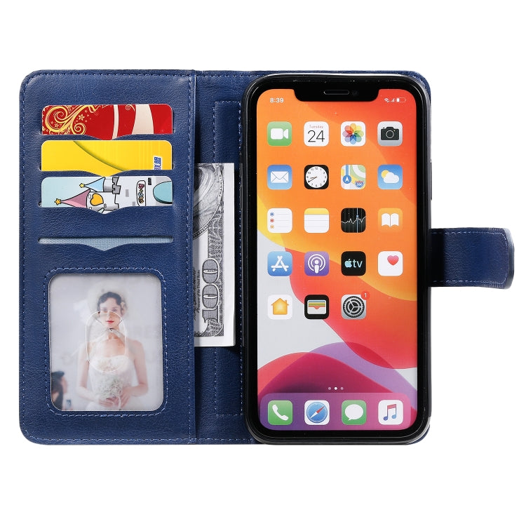 For iPhone 11 Multifunctional Magnetic Copper Buckle Horizontal Flip Solid Color Leather Case with 10 Card Slots & Wallet & Holder & Photo Frame