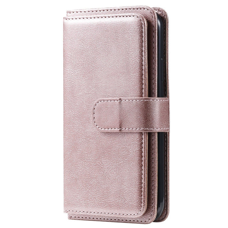For iPhone 11 Multifunctional Magnetic Copper Buckle Horizontal Flip Solid Color Leather Case with 10 Card Slots & Wallet & Holder & Photo Frame