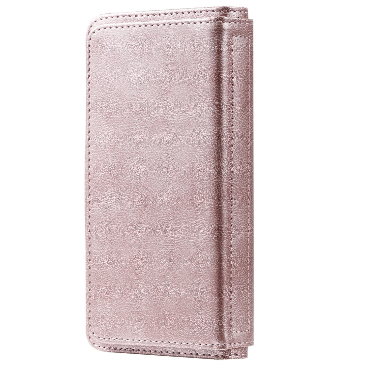 For iPhone 11 Multifunctional Magnetic Copper Buckle Horizontal Flip Solid Color Leather Case with 10 Card Slots & Wallet & Holder & Photo Frame