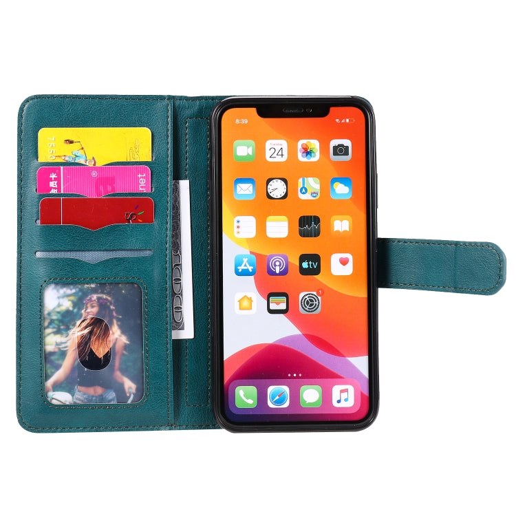 For iPhone 11 Pro Max Multifunctional Magnetic Copper Buckle Horizontal Flip Solid Color Leather Case with 10 Card Slots & Wallet & Holder & Photo Frame