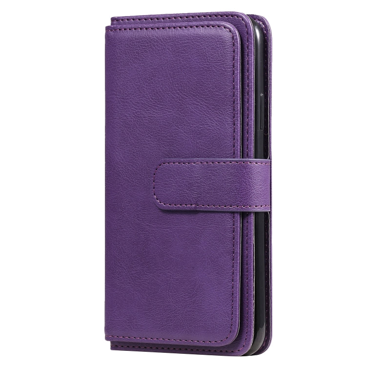 For iPhone 11 Pro Max Multifunctional Magnetic Copper Buckle Horizontal Flip Solid Color Leather Case with 10 Card Slots & Wallet & Holder & Photo Frame