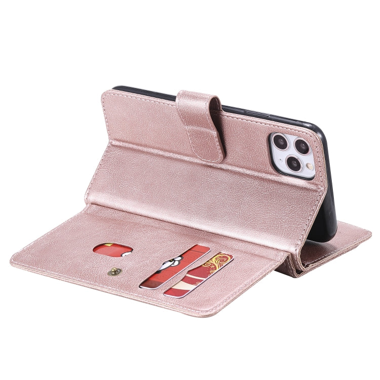 For iPhone 11 Pro Max Multifunctional Magnetic Copper Buckle Horizontal Flip Solid Color Leather Case with 10 Card Slots & Wallet & Holder & Photo Frame