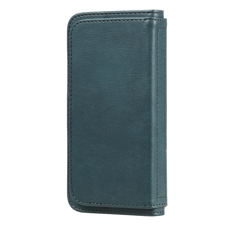 For iPhone 12 mini Multifunctional Magnetic Copper Buckle Horizontal Flip Solid Color Leather Case with 10 Card Slots & Wallet & Holder & Photo Frame