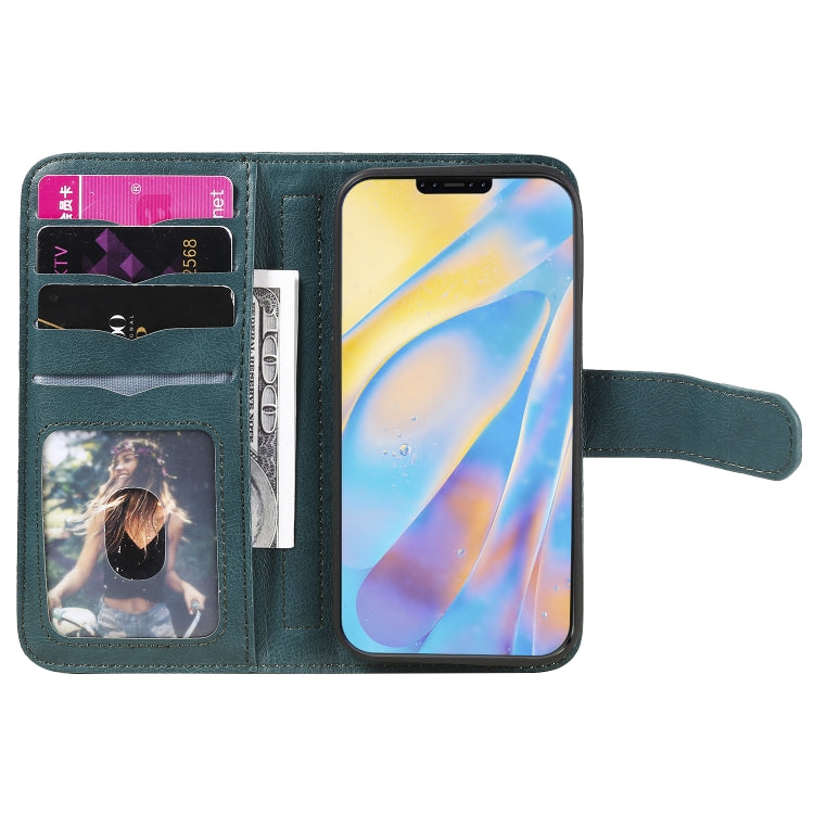 For iPhone 12 mini Multifunctional Magnetic Copper Buckle Horizontal Flip Solid Color Leather Case with 10 Card Slots & Wallet & Holder & Photo Frame