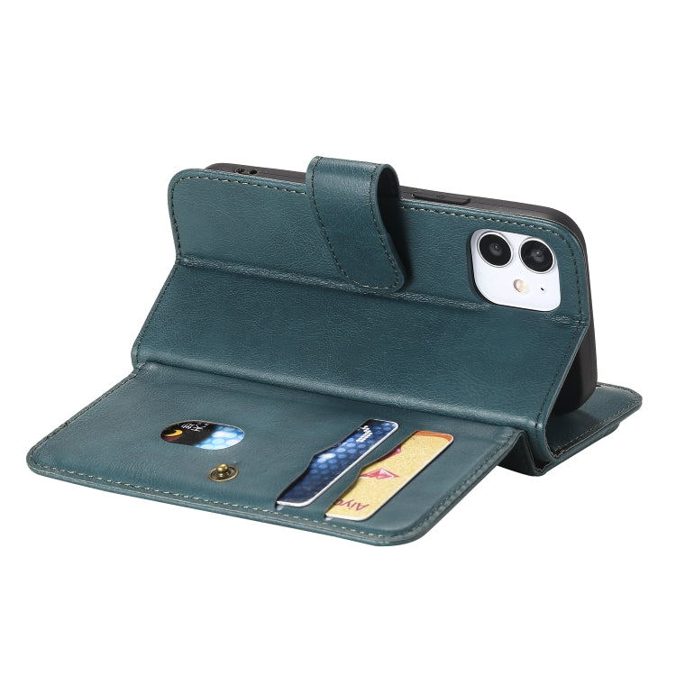 For iPhone 12 mini Multifunctional Magnetic Copper Buckle Horizontal Flip Solid Color Leather Case with 10 Card Slots & Wallet & Holder & Photo Frame