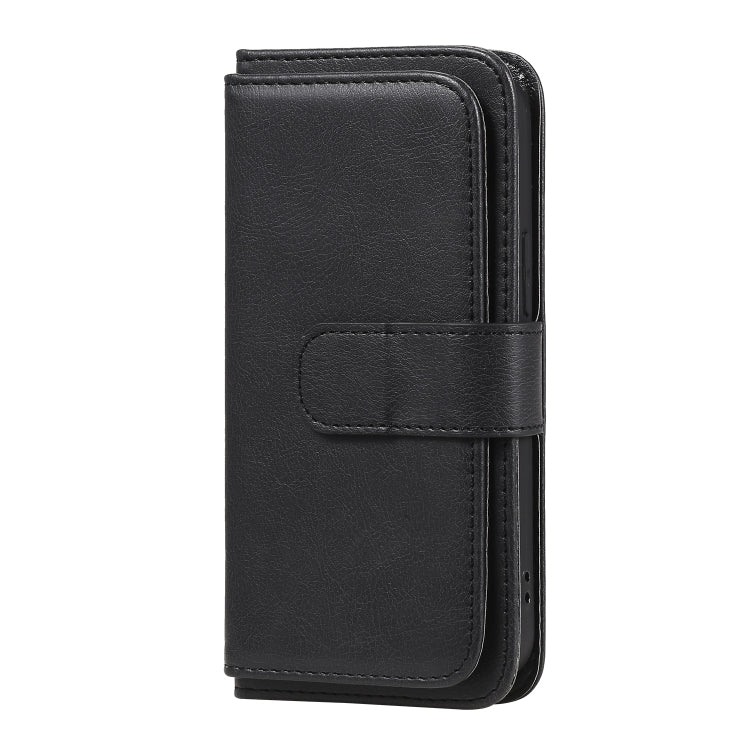 For iPhone 12 mini Multifunctional Magnetic Copper Buckle Horizontal Flip Solid Color Leather Case with 10 Card Slots & Wallet & Holder & Photo Frame
