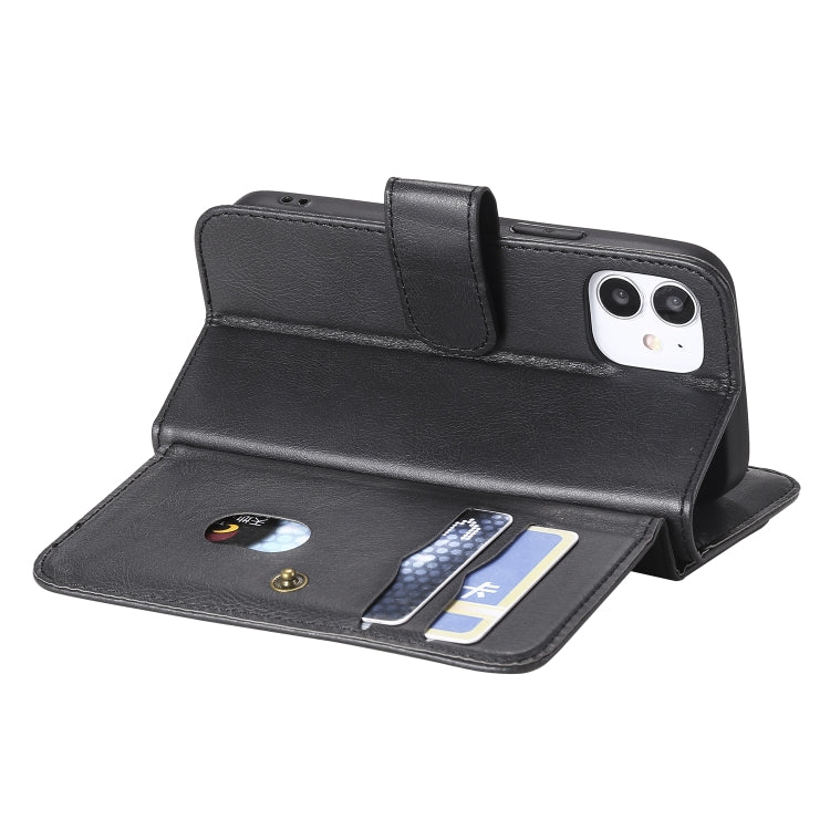 For iPhone 12 mini Multifunctional Magnetic Copper Buckle Horizontal Flip Solid Color Leather Case with 10 Card Slots & Wallet & Holder & Photo Frame