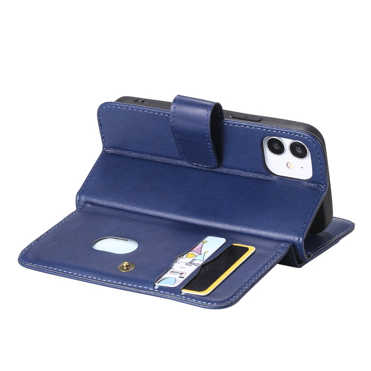 For iPhone 12 mini Multifunctional Magnetic Copper Buckle Horizontal Flip Solid Color Leather Case with 10 Card Slots & Wallet & Holder & Photo Frame