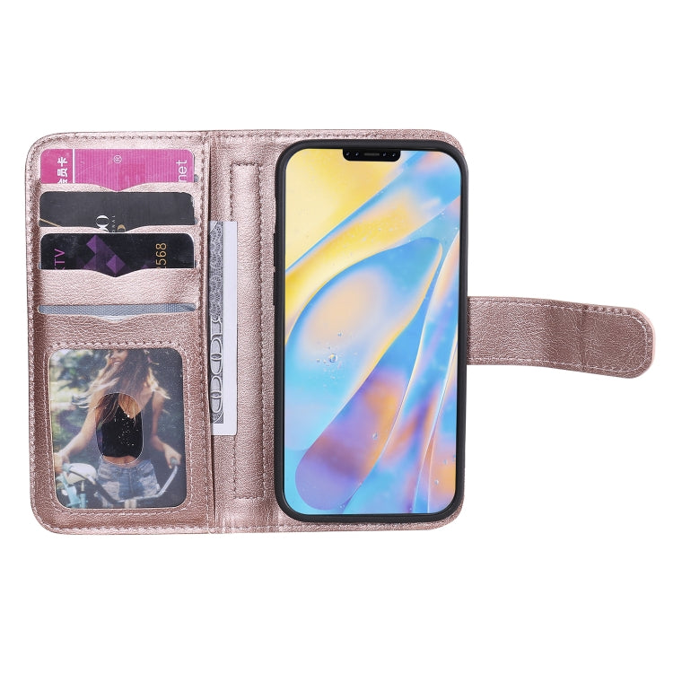 For iPhone 12 mini Multifunctional Magnetic Copper Buckle Horizontal Flip Solid Color Leather Case with 10 Card Slots & Wallet & Holder & Photo Frame