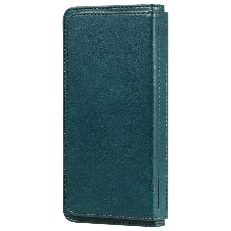 For iPhone 12 / 12 Pro Multifunctional Magnetic Copper Buckle Horizontal Flip Solid Color Leather Case with 10 Card Slots & Wallet & Holder & Photo Frame