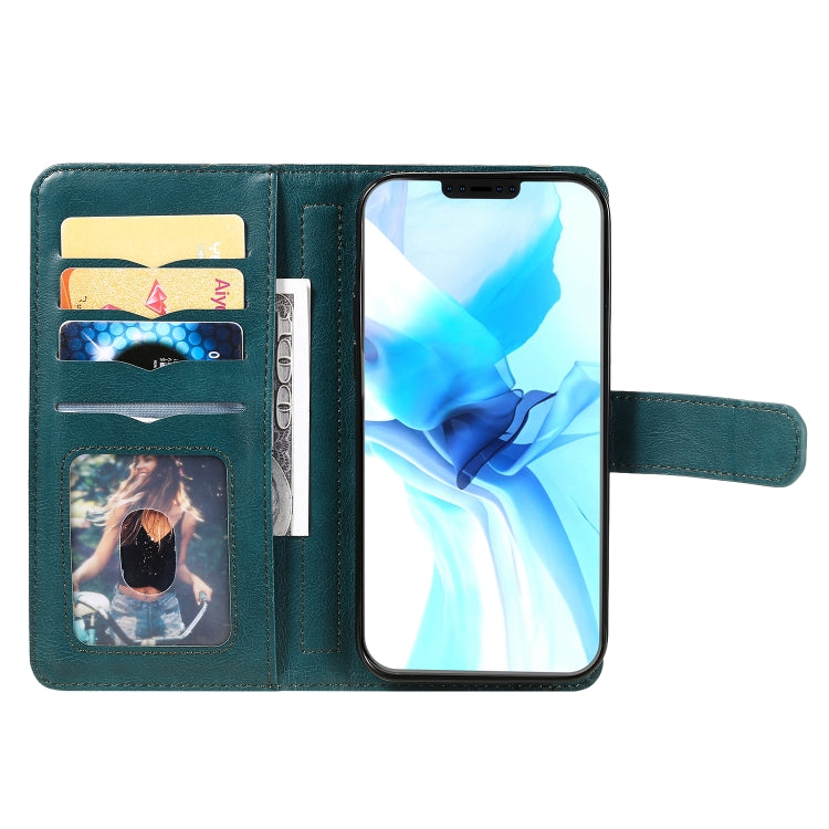 For iPhone 12 / 12 Pro Multifunctional Magnetic Copper Buckle Horizontal Flip Solid Color Leather Case with 10 Card Slots & Wallet & Holder & Photo Frame