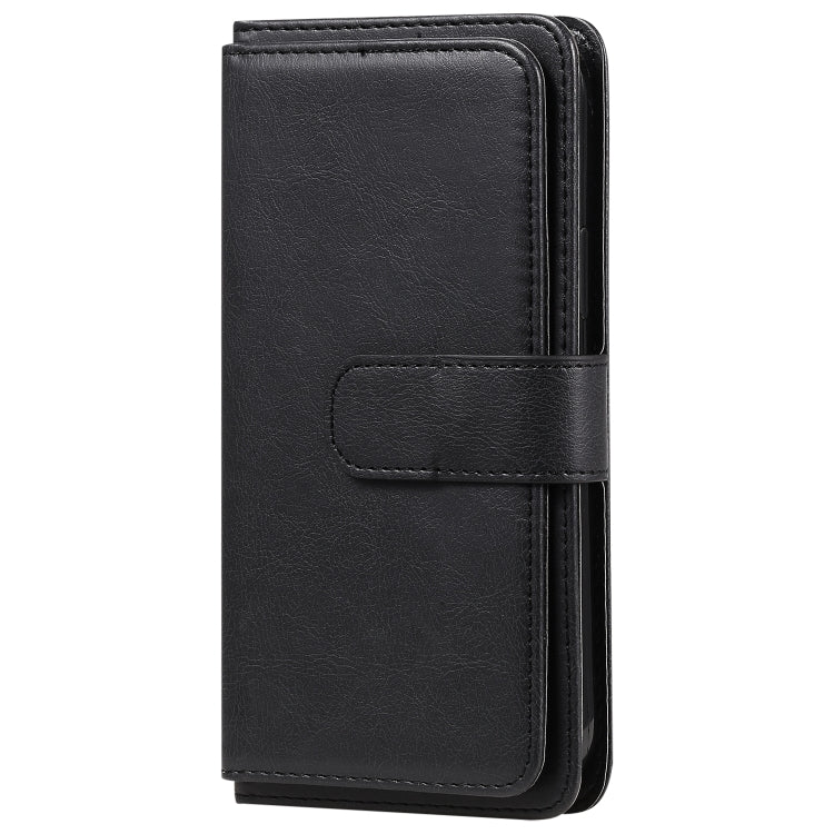 For iPhone 12 / 12 Pro Multifunctional Magnetic Copper Buckle Horizontal Flip Solid Color Leather Case with 10 Card Slots & Wallet & Holder & Photo Frame