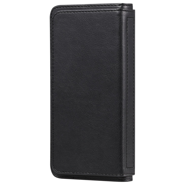 For iPhone 12 / 12 Pro Multifunctional Magnetic Copper Buckle Horizontal Flip Solid Color Leather Case with 10 Card Slots & Wallet & Holder & Photo Frame