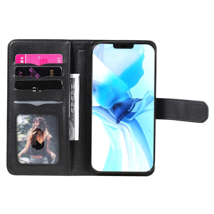For iPhone 12 / 12 Pro Multifunctional Magnetic Copper Buckle Horizontal Flip Solid Color Leather Case with 10 Card Slots & Wallet & Holder & Photo Frame