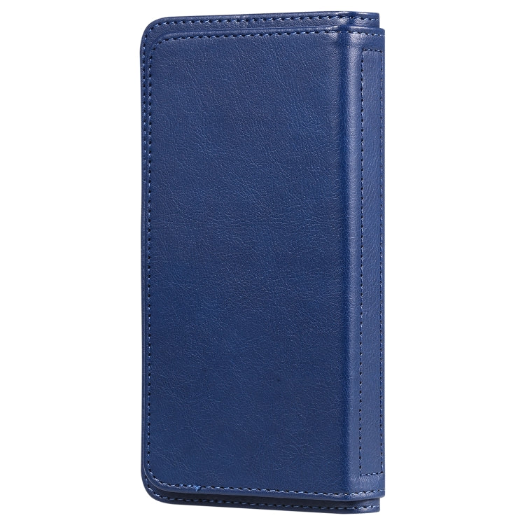 For iPhone 12 / 12 Pro Multifunctional Magnetic Copper Buckle Horizontal Flip Solid Color Leather Case with 10 Card Slots & Wallet & Holder & Photo Frame