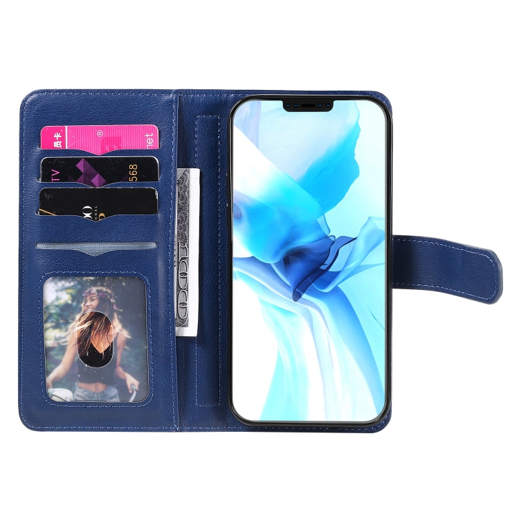 For iPhone 12 / 12 Pro Multifunctional Magnetic Copper Buckle Horizontal Flip Solid Color Leather Case with 10 Card Slots & Wallet & Holder & Photo Frame