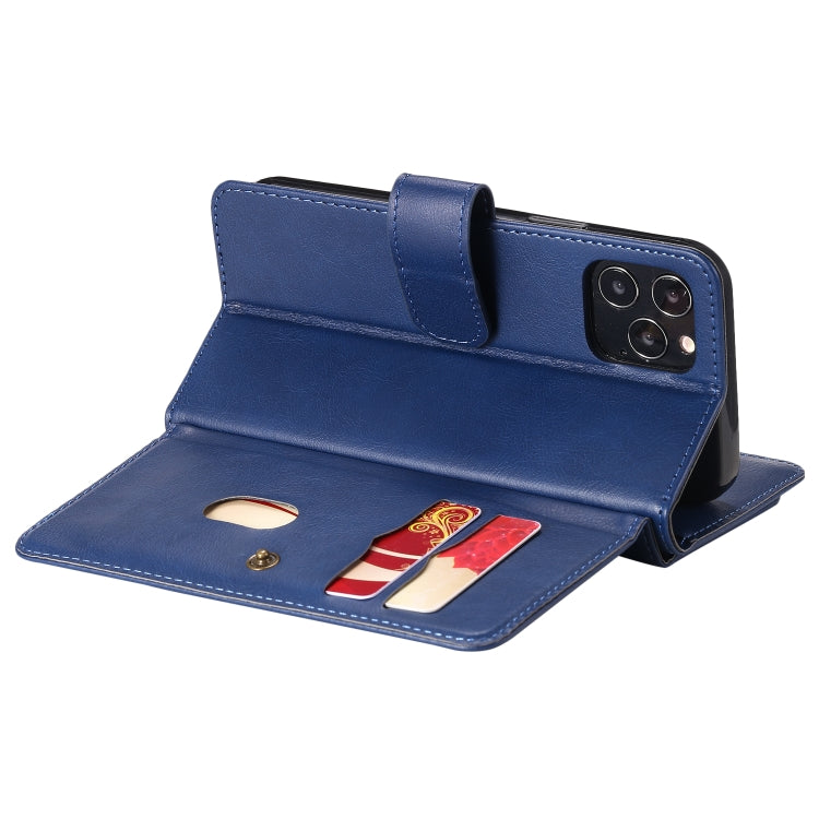 For iPhone 12 / 12 Pro Multifunctional Magnetic Copper Buckle Horizontal Flip Solid Color Leather Case with 10 Card Slots & Wallet & Holder & Photo Frame