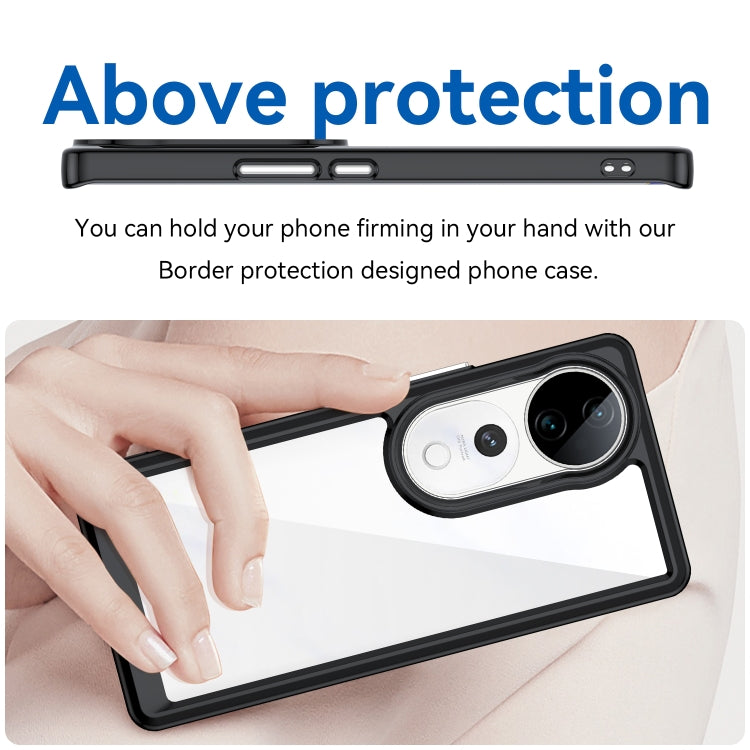 For vivo V40 5G Colorful Series Acrylic Hybrid TPU Phone Case
