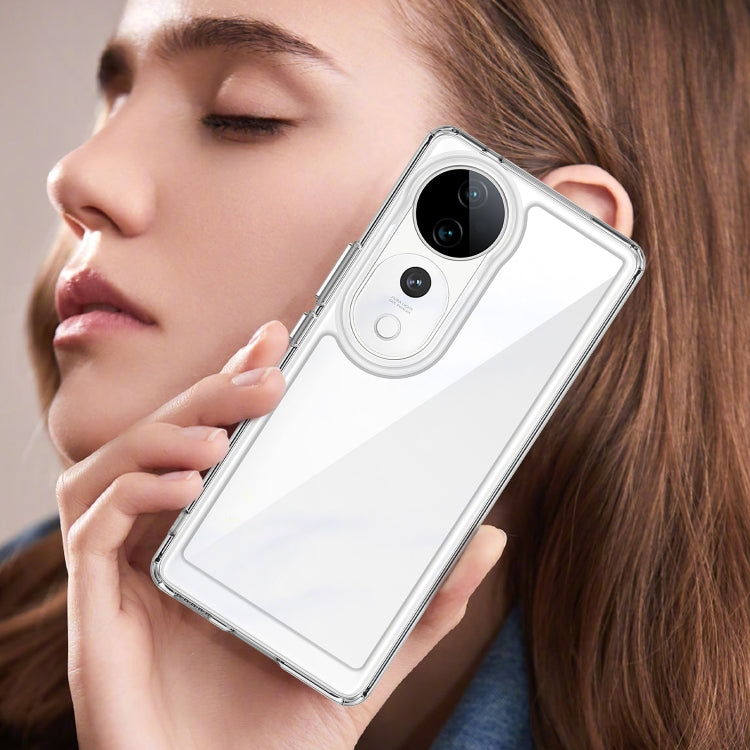For vivo V40 5G Colorful Series Acrylic Hybrid TPU Phone Case