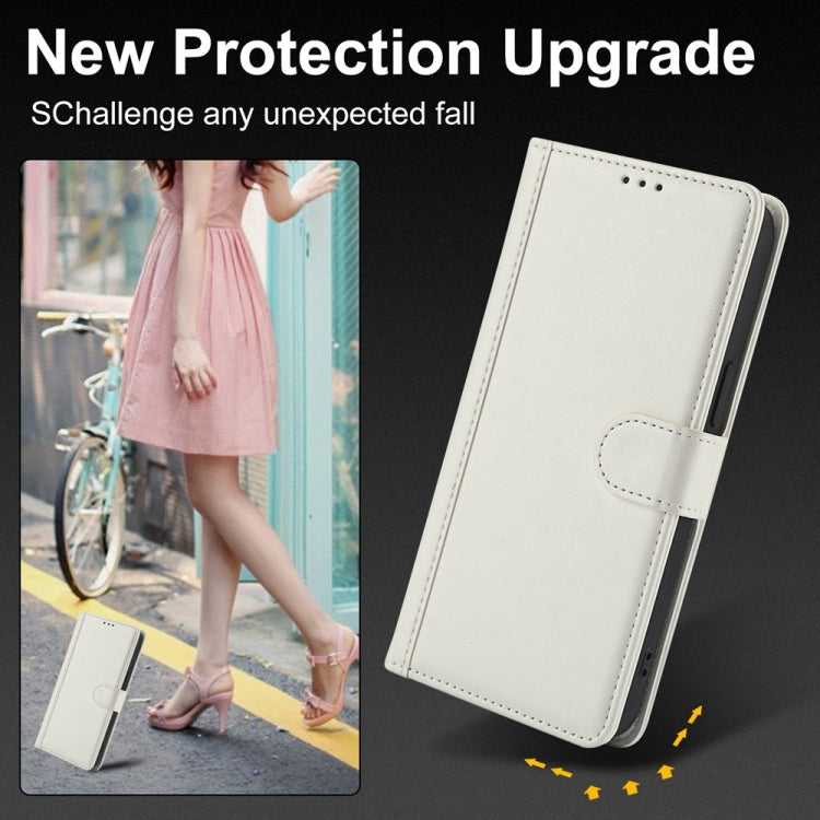 For iPhone 16 Skin Feel Pure Color Card Slots Leather Phone Case with Dual Lanyard