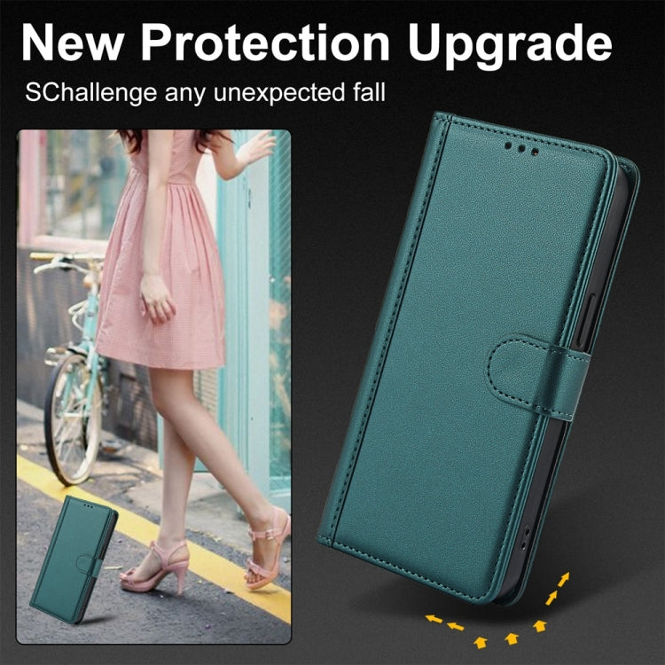 For iPhone 16 Plus Skin Feel Pure Color Card Slots Leather Phone Case with Dual Lanyard