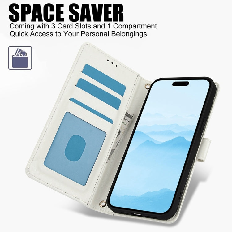 For iPhone 15 Pro Max Skin Feel Pure Color Card Slots Leather Phone Case with Dual Lanyard