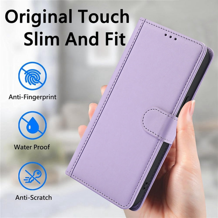 For iPhone 13 Pro Skin Feel Pure Color Card Slots Leather Phone Case with Dual Lanyard