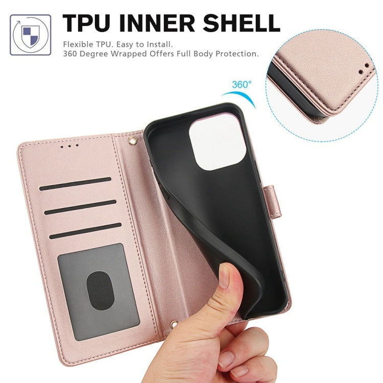 For iPhone 12 Pro Max Skin Feel Pure Color Card Slots Leather Phone Case with Dual Lanyard
