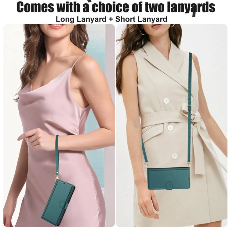 For iPhone XS Max Skin Feel Pure Color Card Slots Leather Phone Case with Dual Lanyard
