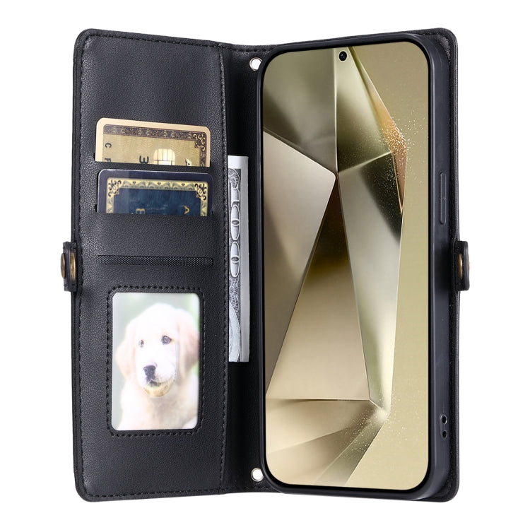 For Samsung Galaxy A15 Wallet Multi-card Slot Leather Phone Case with Lanyard